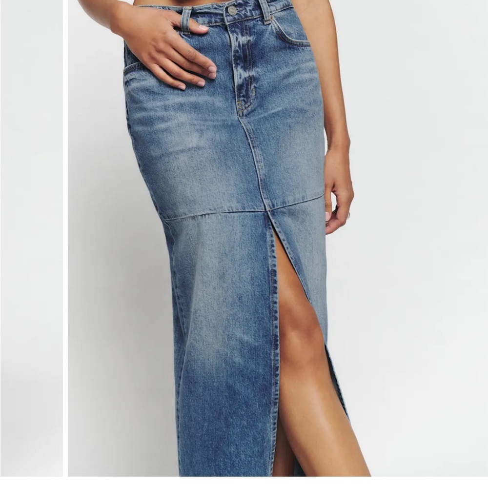 Reformation Blue Denim Skirt